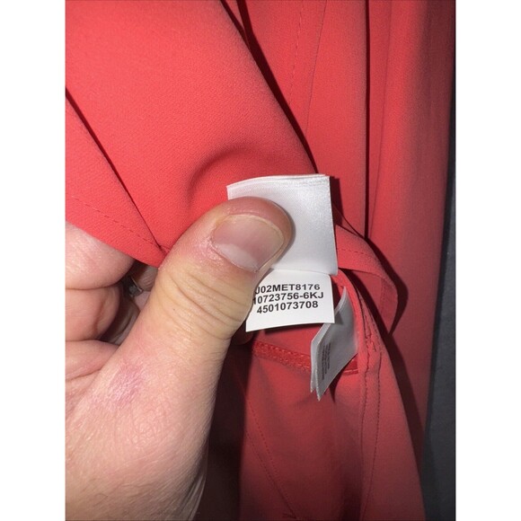 ANNE KLEIN Women's XL Long Drape Open Front Cardigan/Jacket Orange/Coral NWT‎ - Picture 10 of 16